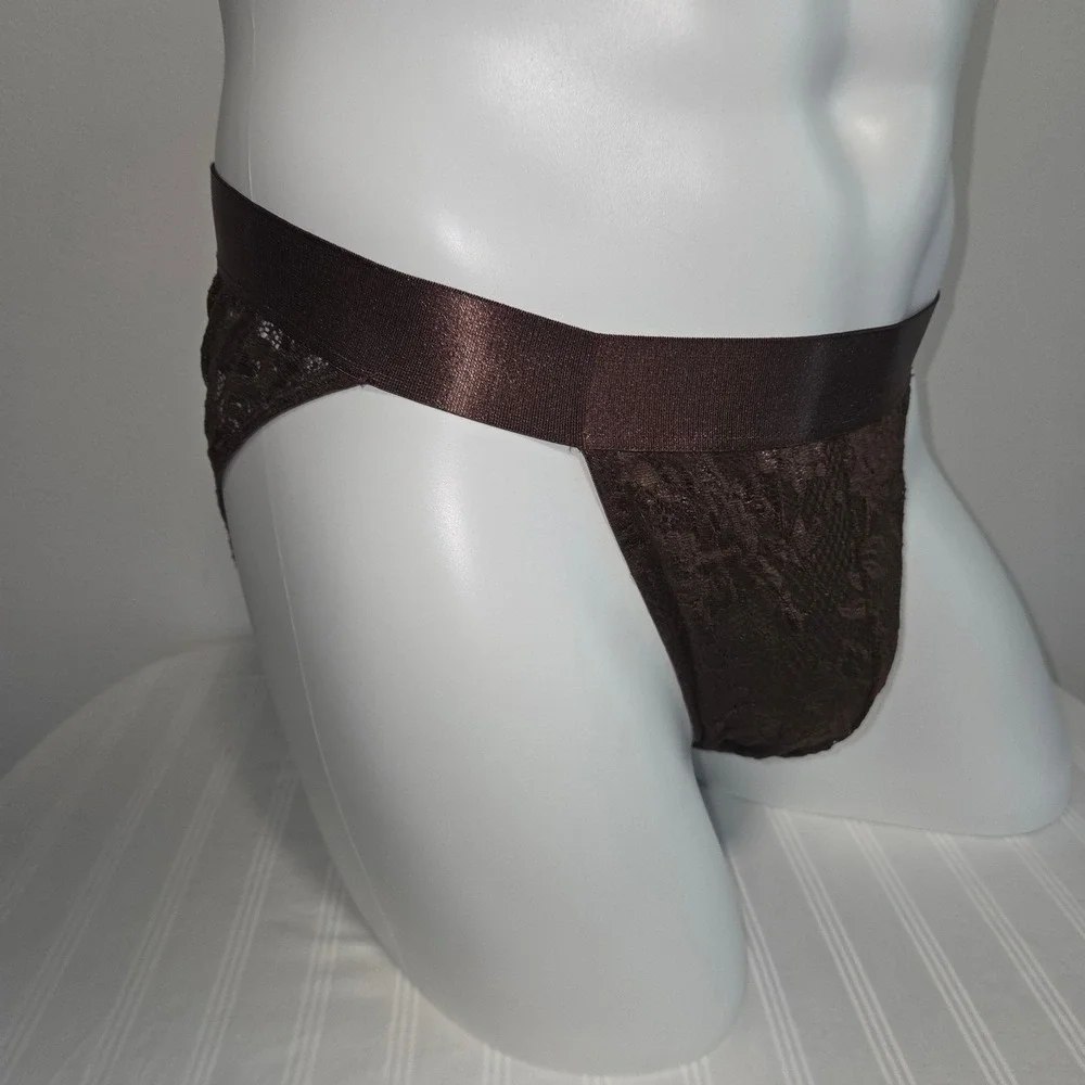 Cosabella Mens Lace Brief Espresso Brown Floral Italian Underwear